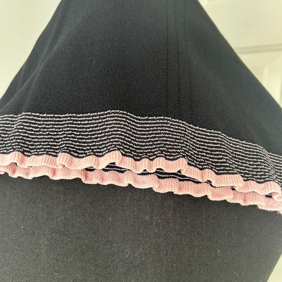 Kasper Knits Black Sweater with Pink Trim Size M - Picture 3 of 4